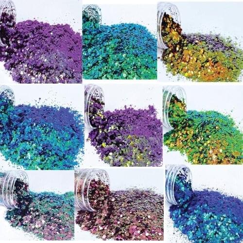 Fy677150) -Chunky Mix Color Shifting-1.76 ounce in bag(50G) Color Shift Glitter/ Nail Art Color Shifting Chunky Glitter TY3445