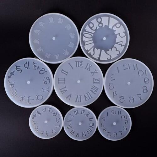 1Pc Silicone Clock Mold Epoxy Resin Tray Mold DIY Clock Craft Making Jewelry Accessories Clay Cement Silicon Clock Mould