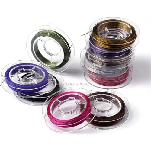 10 Rolls 0.45mm Mixed Color Beading Wire Steel Tiger Tail for Jewelry Making DIY Bracelet Neckalce about 10m/roll