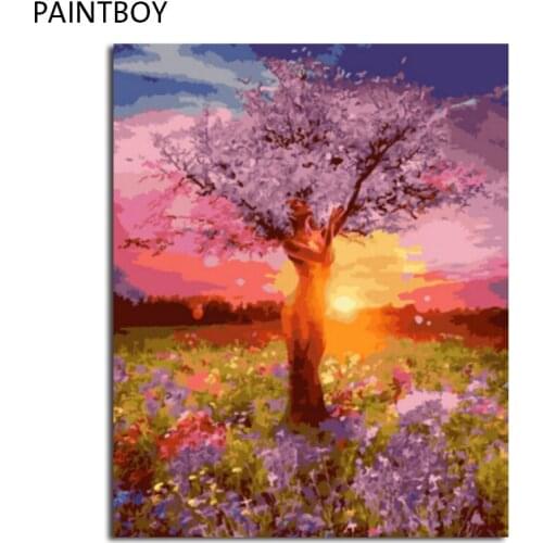 PAINTBOY Abstract Framed Picture Painting By Numbers Home Decor DIY Digital Canvas Oil Painting Wall Art 40*50cm