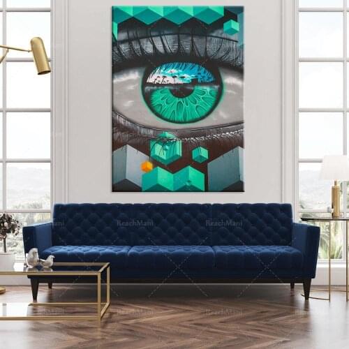 Big Eye Abstract Street Graffiti Wall Decor Abstract Print Art Painting Canvas Print Canvas Painting Original Wall Art Decor