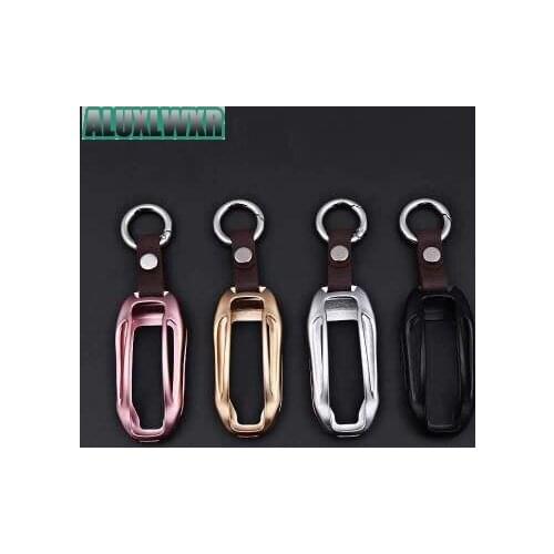 Car Key Cover 2017 2018 Keys Protection Case Chain Car Accessories High Quality Aluminum Alloy Model S X 2015 2016 for Tesla