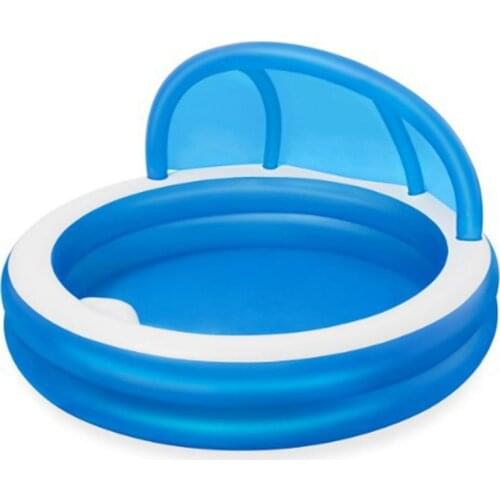 2.41mx2.41mx1.40m Kids Adults Outdoor Yard Garden Lawn Large 2 Layer Inflatable Family Swimming Pool with Sunshade for Summer