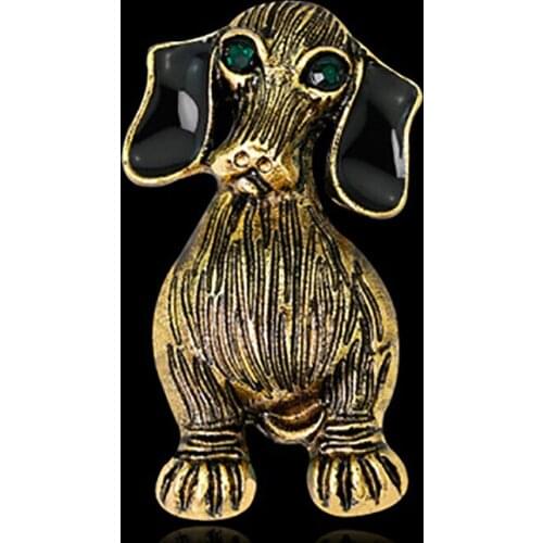 Latest Anti Black Oil Drop Labrador Dog Shape Crystal Brooch Pins For Girls Women Wedding Bridal Jewelry