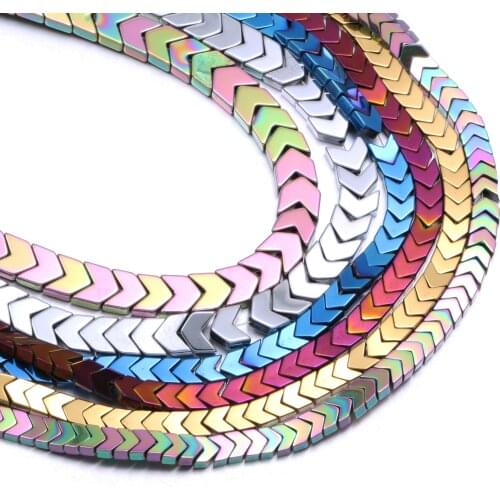 Natural Hematite Gall Stone Beads Colorful Arrow Shape Loose Spacer Beads Handmade for DIY Charm Jewelry Making Accessories