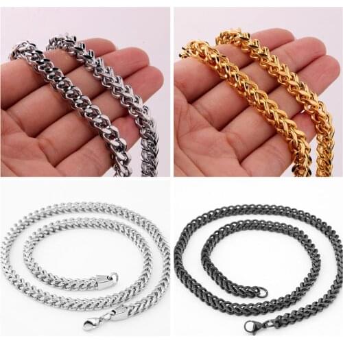 Black Gold Silver Color Stainless Steel Figaro Chain Hot Fashion Men Women 6mm Stainless Steel Jewelry Friend Gift Cuban Chain