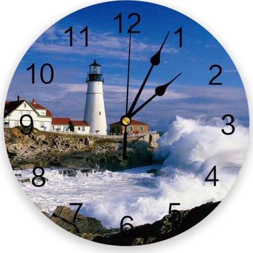 Scenic Watchtower Marine Reef Sea New Wall Clock Fashion Living Room Quartz Watch Modern Home Decoration Round Clocks