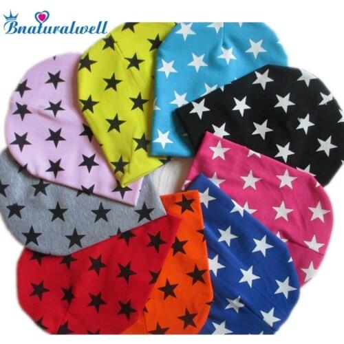 Bnaturalwell Baby Hat Star Printing Beanies Girls Boys Spring Autumn Winter Cotton Knitted Hat Childrens Winter Hats H062D