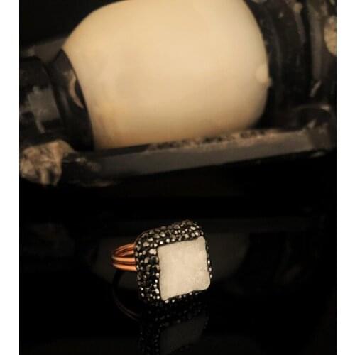 Dr Stone Natural Stone Women 'S Quartz Stone Rose Gold Plated Ring KRB4 374361874