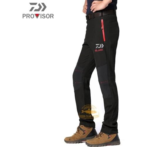 2020 DIAWA New Fishing Quick Dry Pants Mens Winter Outdoor Rock Climbing Ski Hunting Waterproof Fleece Thick Keep Warm Trousers