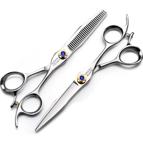 6 Professional Hair Salon Structure Scissors Set Cutting Barber Haircut Thinning Shear Scissors Hairdressing Hair Tools Scissors