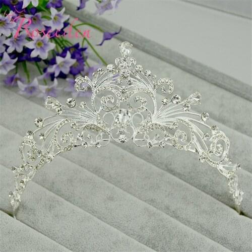 2017 new hot selling cheap rhinestone headpiece Bridal Crown and Tiara Fashion Silver Plated Korean Alloy Wedding Tiara RE159