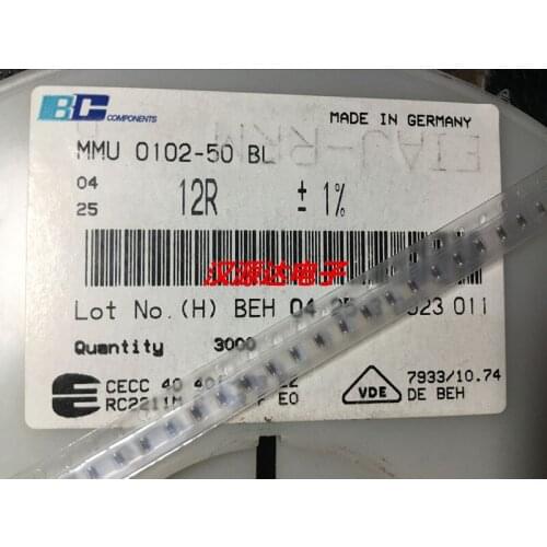 Original new 100% cylindrical color ring resistance 0102 12R 1% 50PPM 0.2W MMU01020C1209FB300 (Inductor)