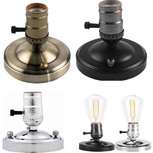 WLGNM Retro Lamp Base E26/E27 Aluminum Vintage Lamp Bases Antique Edison Ceiling Screw Light Lamp Bulb Socket Holder WithSwitch