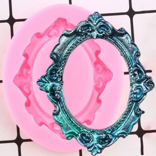 Frame Cake Border Silicone Mold Relief Cupcake Topper Fondant Cake Decorating Tools Gumpaste Chocolate Candy Resin Mould