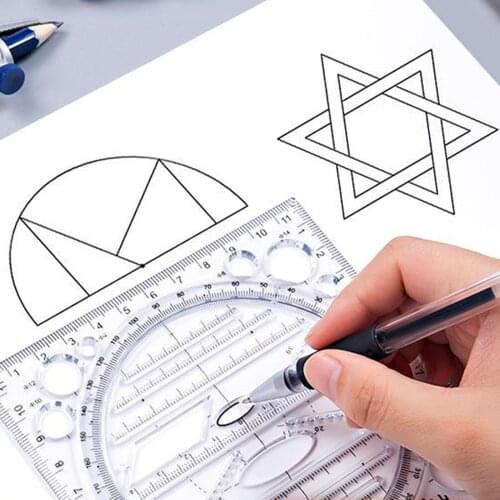 Geometric Drawings Templates Clear Plastic Rulers for Office,Design,Building