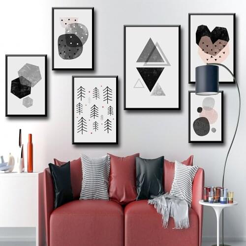 Modern Modern Love Geometric Painting Art Nordic Posters And Prints Wall Pictures Home Boys Room Laminas Decorativas