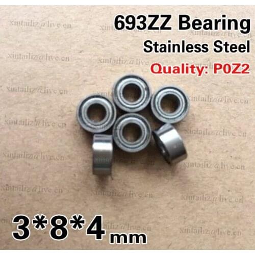 [SS693ZZ-P2]Free Shipping 10pcs high quality deep groove ball stainless steel bearing 693zz 1000093zz bearing 3*8*4