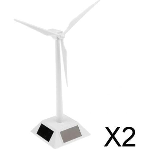 2xDIY Solar Powered Windmills Desktop Wind Model Kids Science Toys