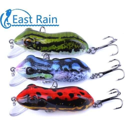 East Rain 6cm/10g Artificial Frog Hard Lure Snakehead Killer Lures Topwater Floating Ray Frog Freshwater Fishing Free Shipping