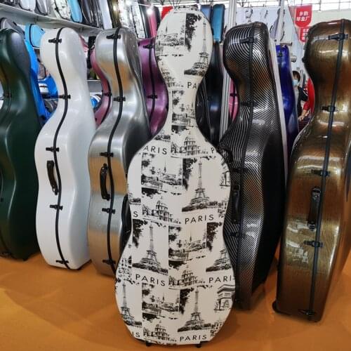 High quality carbon fiber cello case 4/4 cello case carbon fiber cello hard case 3.6kg Colorful