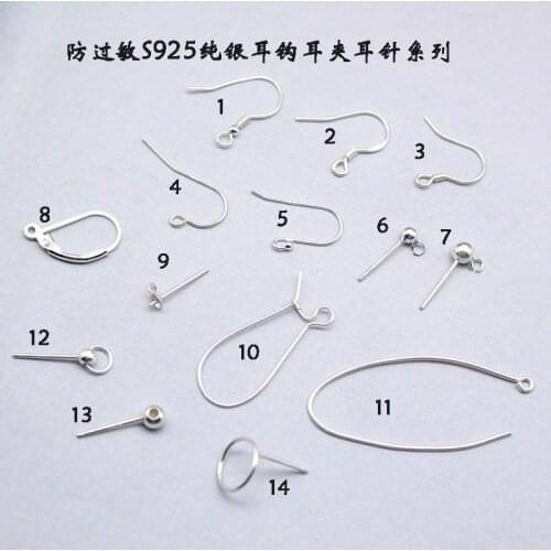 10Pcs 925 Sterling Silver Earring Wire Fish Hooks Clasp Findings Accessories For DIY Jewelry Making Parts Jewelrys Wholesale
