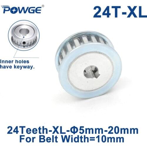 POWGE 24 Teeth XL Timing pulley Keyway Bore 8/10/12/12.7/14/15/16/17/18/19/20mm for width 10mm XL Synchronous Belt 24teeth 24T