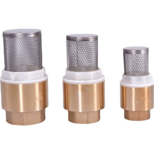 1/2" 3/4" 1" -2" BSPP Female Brass Check Valve Non-return With Steel Strainer Filter For Water Plumbing Pump