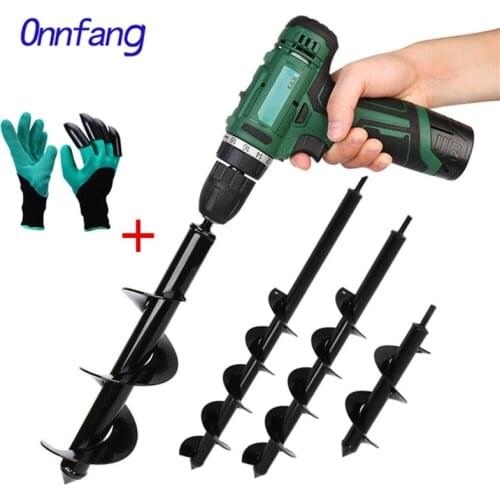 10 sizes Earth Drill Ice Garden Auger Spiral Drill Machine Bit Flower Planter Auger Yard Gardening Planting Hole Digger Tool