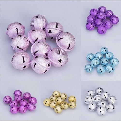 10pcs/set Shiny Jingle Bells Christmas Pendant Decor Charm Wind Chime Christmas Decor 30mm
