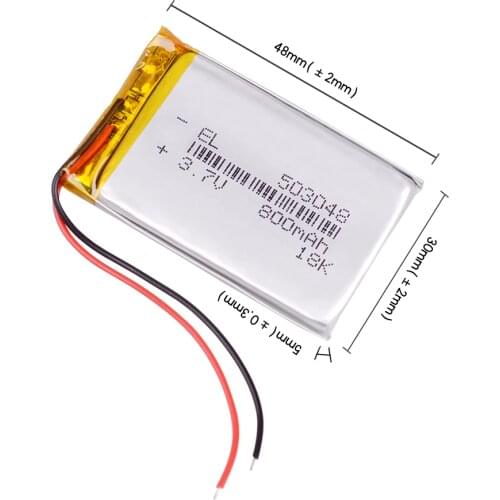 10pcs/Lot 3.7V 800mAh Rechargeable li Polymer Li-ion Battery For mouse recorder speaker RC toys headephone Remote 503048 053048