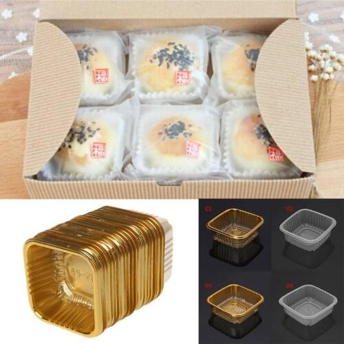 100Pcs 50g 100g Square Moon Cake Trays Mooncake Package Box Container Holder
