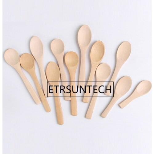 1000Pcs 13cmx3cm Mini Wood Spoon Flatware Kitchen Tool Soup Dessert Coffee Stirring Ice Cream dessert Children Spoon Wholesale