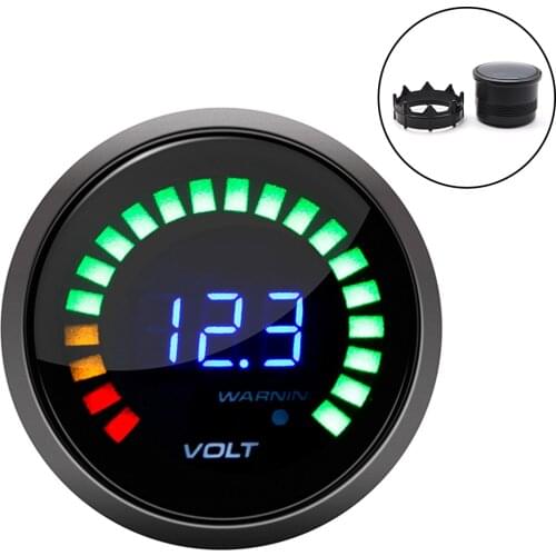 12V Universal Car Motorcycle LED Panel Digital Display Voltage Volt Meter Display Voltmeter Monitor Racing Gauge 52MM Gauge Pod