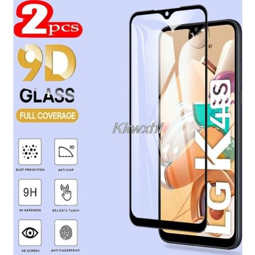 2PCS For LG K41S Screen Protector Full Glue Tempered Glass Protective Cover Film On LMK410EMW, LM-K410EMW, LM-K410