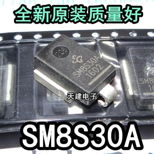 5PCS SM8S30A SM8S30A-E3 ESD suppressor /TVS diode 8W, 30V 5% For Automotive TVS Transient Diode DO218AB