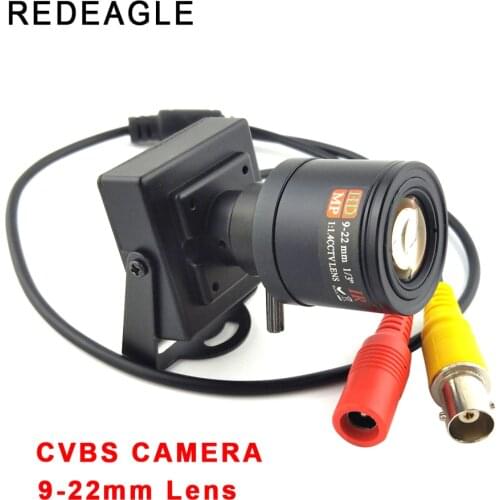 REDEAGLE CVBS Analog CCTV Zoom Box Camera 9-22mm Manual Focusing Lens 700TVL Home Security surveillance Cameras Mini Metal Body