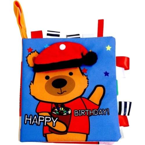 B2EB Cloth Books for early Childrens Development with Cute Animal Design Activity Book Non-toxic Montessori Toy Book