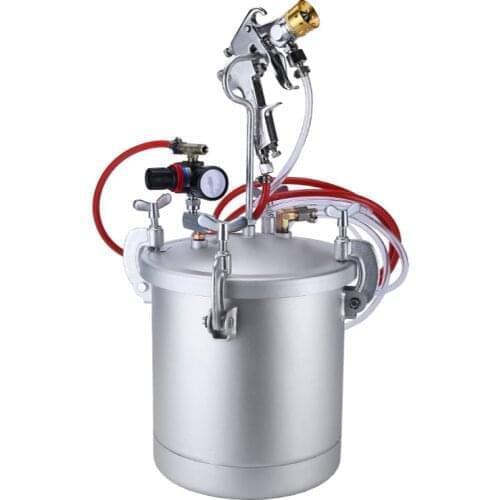 Paint Tank 2-1/2 Gallon Pressure Pot Paint Tank Paint 10L Air and Fluid Hoses for House Keeping or Commercial Painting