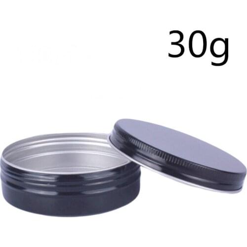 Free Shipping 50pcs 30g Black Aluminum jar, 30 Gram Metal Cream jar, 1 Oz Aluminum case, 30 G Metal Cosmetic Container