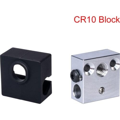 CR10 Heater Block MK8 Silicone Sock CR10 Block For Swiss CR10 Hotend Extruder For Ender 3 MK7/MK8/MK9 Extruder 3D Printer Parts