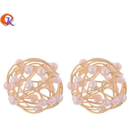 Cordial Design 20Pcs 20*22MM Jewelry Accessories/DIY Making/Genuine Gold Plating/Imitation Pearl/Hand Made/Earrings Findings