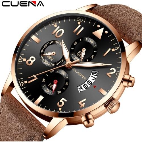 CUENA Mens Watches Top Brand Luxury Fashion&Casual Business Quartz Watch Date Waterproof Wristwatch Hodinky Relogio Masculino