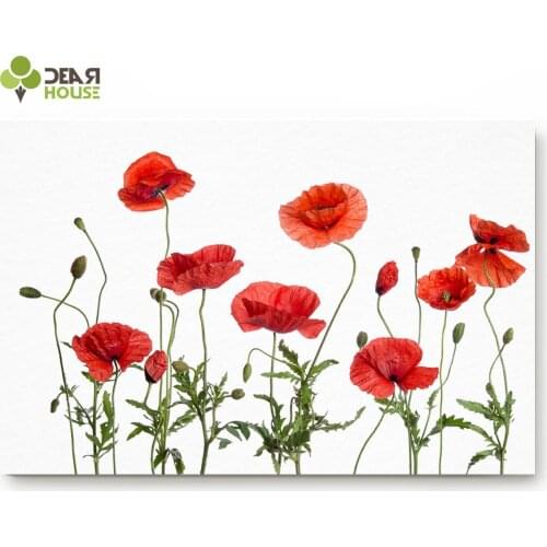 Dear House Doormat Red Corn Poppy Bathroom Mat Outside Waterproof Shoes Scraper Entryway Rug Home