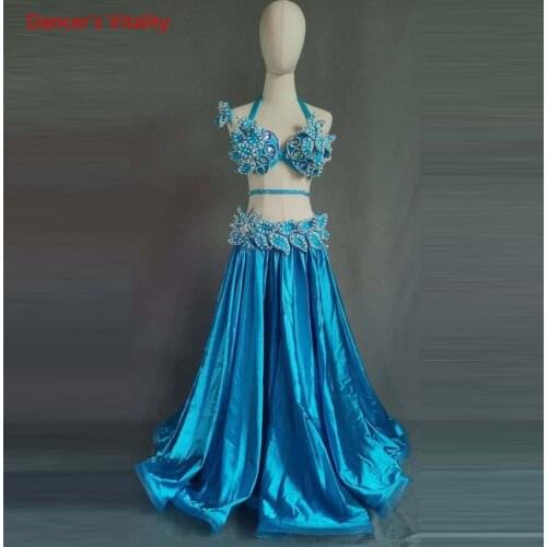 Belly Dance Costume for Women Belly Dancing Skirt Bra Belt 3pcs Dance Performance Suit Customized Adult Child Exotic Dancewear