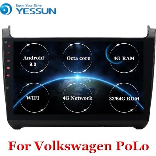 For Volkswagen POLO 2008~2013 2014 2015 Car Radio Multimedia Video Player Navigation GPS Android 9.0 No 2din 2 din dvd