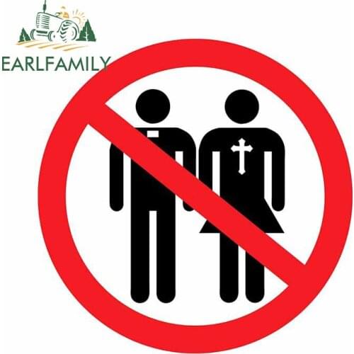 EARLFAMILY 13cm x 12.6cm for No Religion Soliciting Decal Bumper Laptop Refrigerator Car Stickers Laptop Motorcycle Decoration