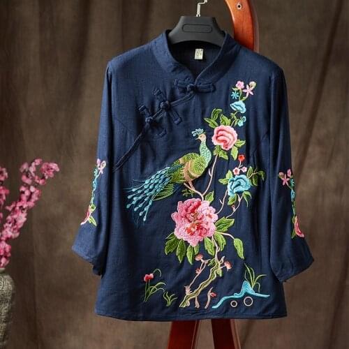 Kimono cardigan women embroidered shirt Japanese outfits streetwear Chinese ladies top summer tops for women 2019 AA4659