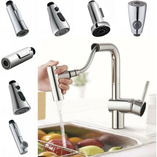 Stainless Steel Kitchen Sink Faucet Pull-down Tee Nozzle Replacement Head Sprayer Pull-out Mixer Sprayer
