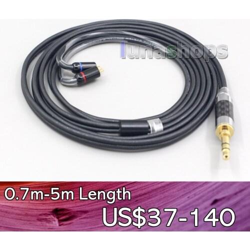 LN007097 2.5mm 4.4mm Black 99% Pure PCOCC Earphone Cable For 0.78mm Flat Step JH Audio JH16 Pro JH11 Pro 5 6 7 BA Custom